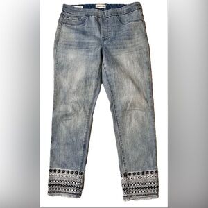 Tribal Jeans 6 Audrey Mid Rise Slim Crop Embellished Denim Boho Retro Y2K